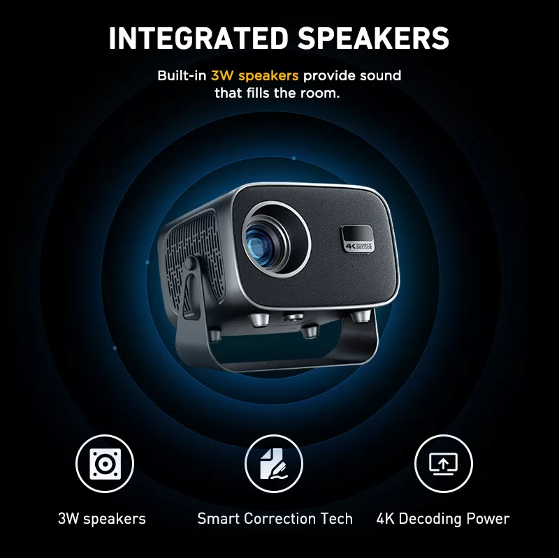 best projector manufacturers-Integrated Speakers-Built-in 3W speakers provide sound that fills the room.
